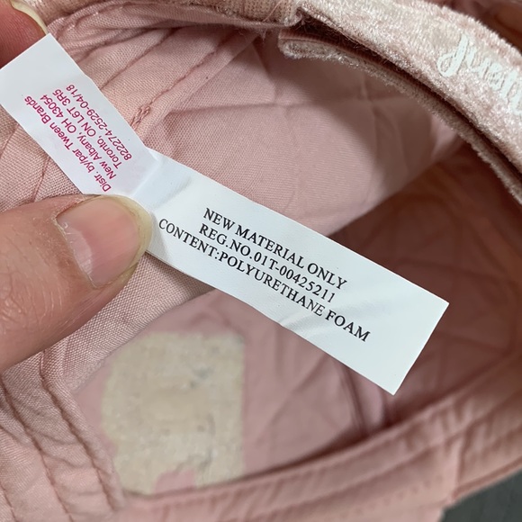 Justice Baseball Hat Girls One Size Light Pink Velour Quilted Bejeweled Initial - Picture 13 of 13